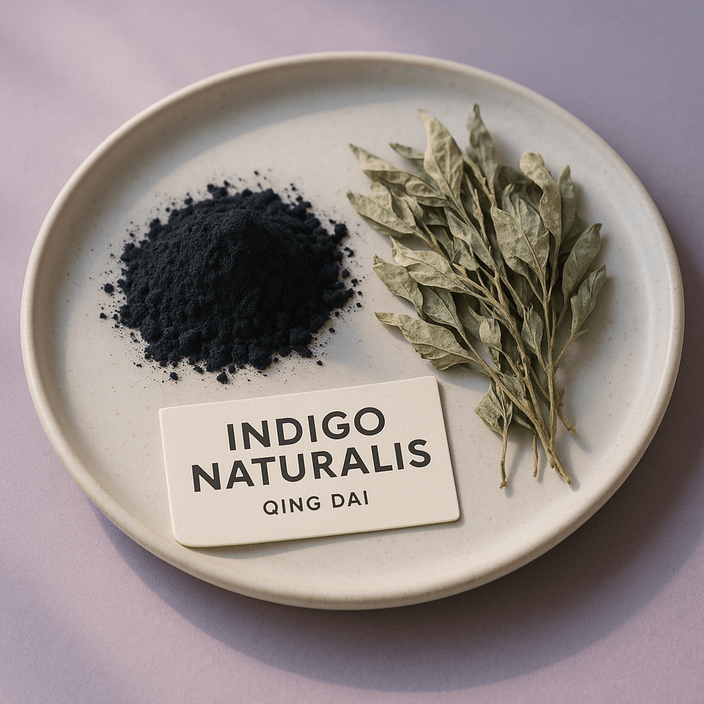 Indigo Naturalis pulveris un lapas